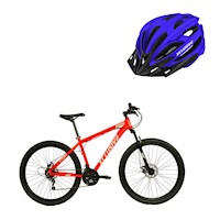 BICICLETA ALUMINIO XCLUSIVE ARO 29 RG FRENO DE DISCO HIDRAULICO + CASCO AZUL C/L